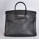 エルメス [HERMES]バーキン 35cm オーストリッチ 黑  シルバー金具 新品