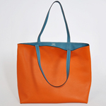 エルメス (HERMES)  Shopping Bag　エルメス  バッグ オレンジ/ブルージーン